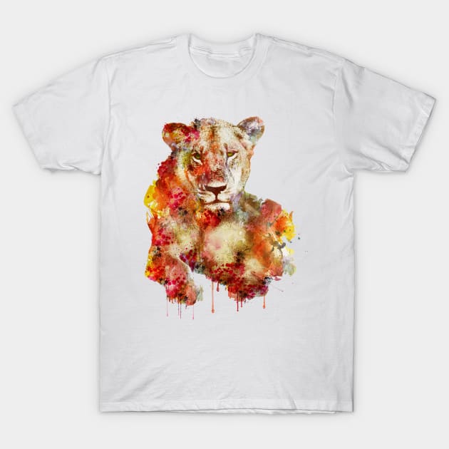 Resting Lioness in watercolor T-Shirt by Marian Voicu